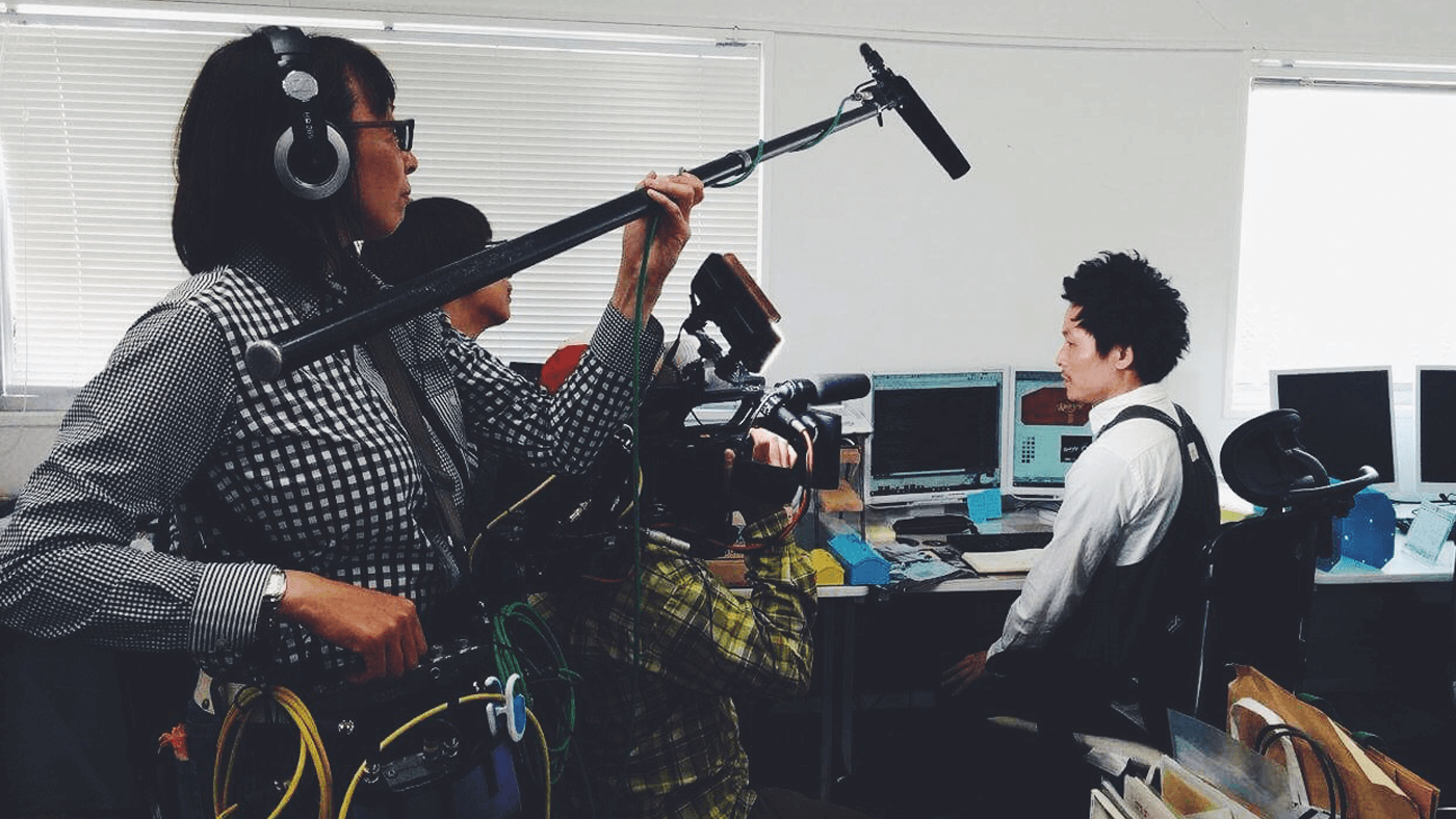 初めてのテレビ出演の様子