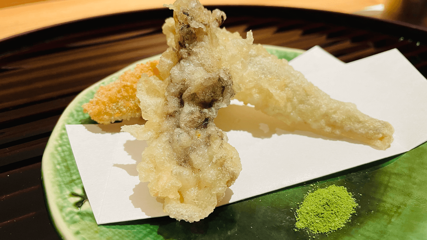 わかさぎの天ぷらとおかき揚げ