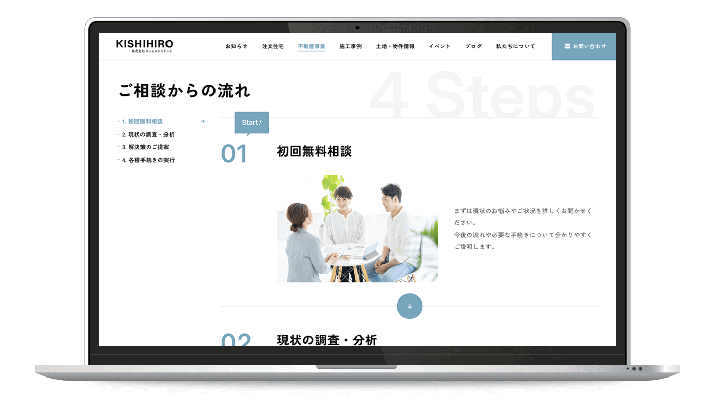 各サービスごとの訴求ページ